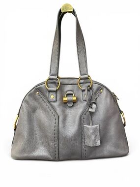 Yves Saint Laurent Rive Gauche Grey Leather Satchel Bag Stefano Pilati Era